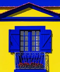 Yellow And Blue House painting by numbers