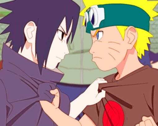 Naruto And Sasuke Eye Contact paint by numbers