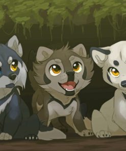 Young Cartoon Wolves paint by numbers