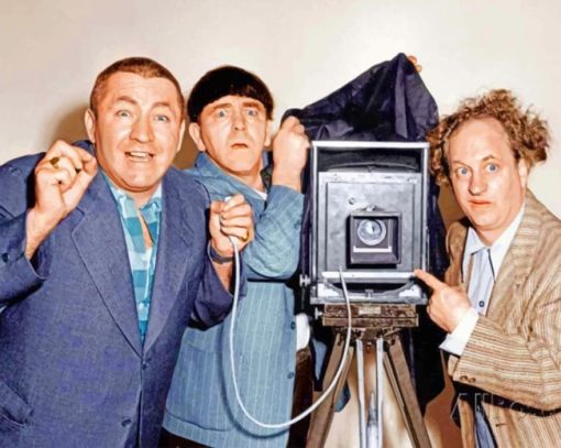 3 Stooges With Camera paint by numbers
