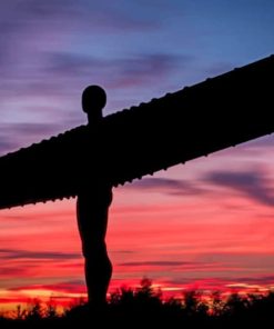 Angel Of The North Silhouette paint by numbers