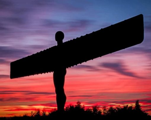 Angel Of The North Silhouette paint by numbers