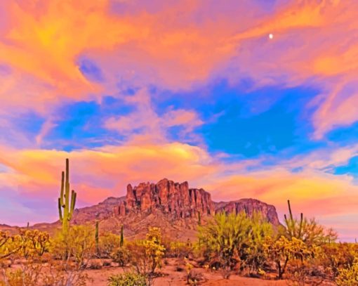 Arizona Desert Sunset paint by numbers