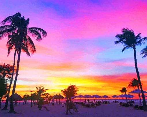 Aruba Sunset paint by numbers