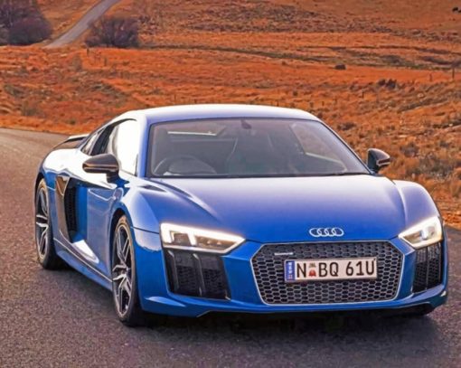 Blue Audi R8 V10 paint by numbers