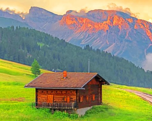 Cabin In Nature paint by numbers