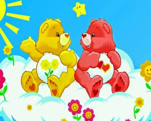 Cute Care Bears paint by numbers