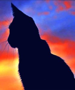 Cat Silhouette paint by numbers