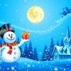 Christmas Snowman paint by numbers