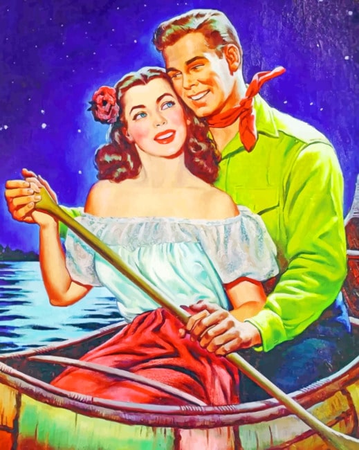 Couple On Boat paint by numbers