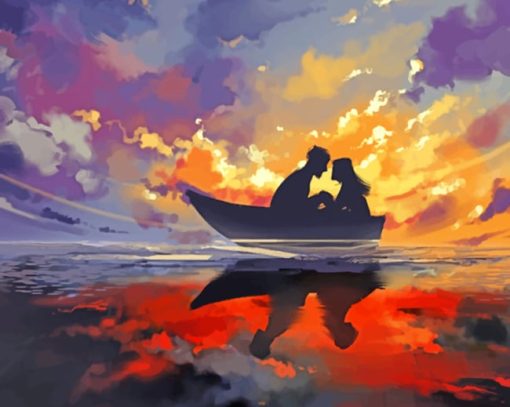 Couple On Boat paint by numbers
