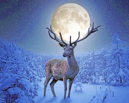 Deer Moon paint by numbers