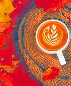 Fall Coffee Cup paint by numbers
