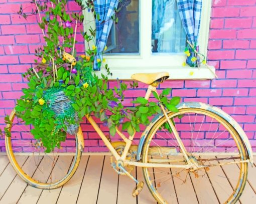 Floral Bike paint by numbers