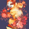 Floral Dog paint by numbers