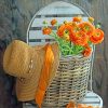 Flowers Basket And Hat paint by numbers