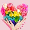 Flowers Bouquet Heart Shape paint by numbers