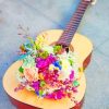 Flowers On Guitar paint by numbers