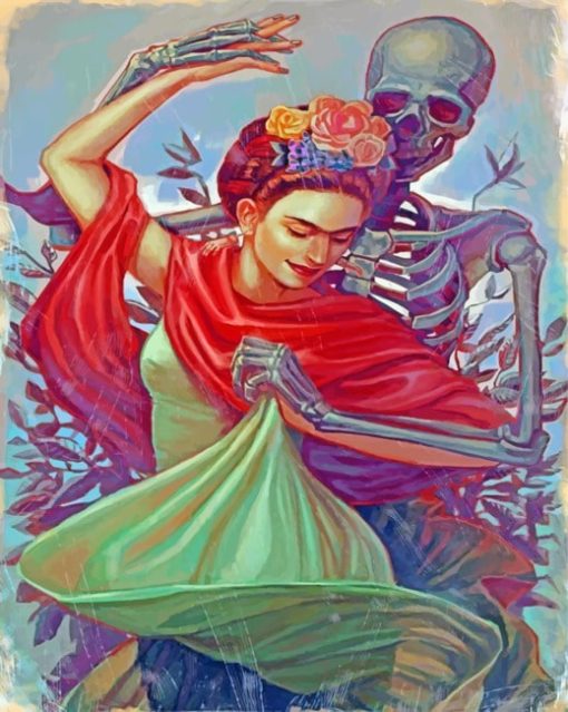 Frida And Skull Dancing Paint by numbers