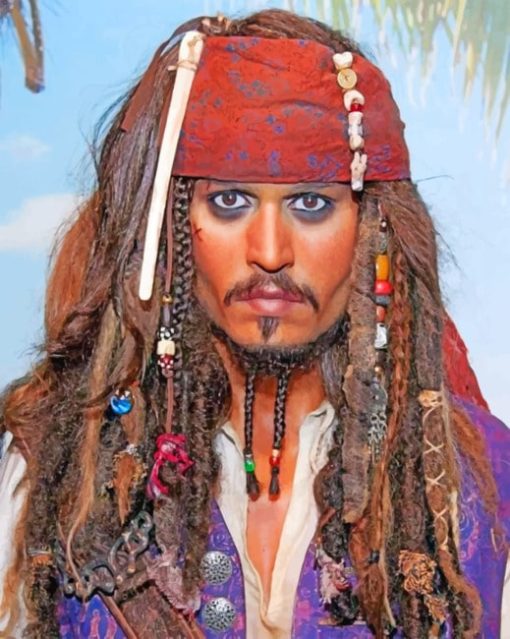 Jack Sparrow Pirate paint by numbers