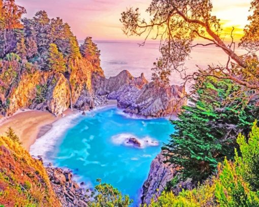 Julia Pfeiffer Burns State Park California paint by numbers