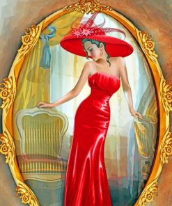 Lady In Red paint by numbers