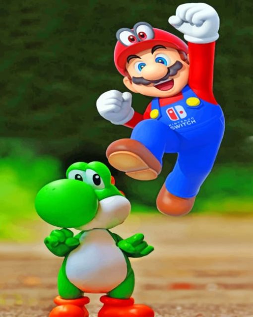 Mario And Yoshi paint by numbers