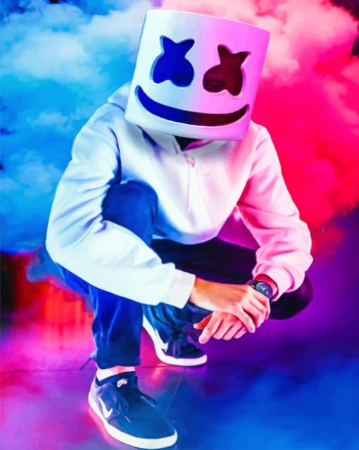 Marshmello Mask paint By Numbers