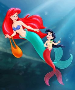 Mermaid Ariel And Kid paint by numbers