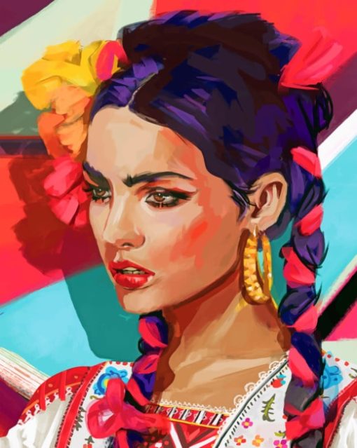 Mexican Girl Art paint by numbers