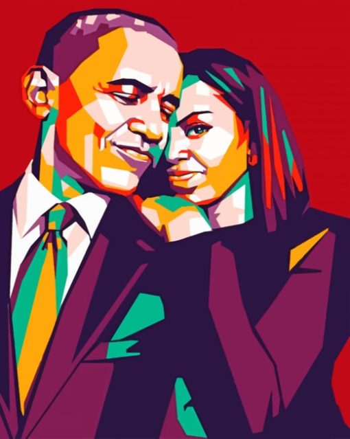 Michelle And Barack Obama paint by numbers
