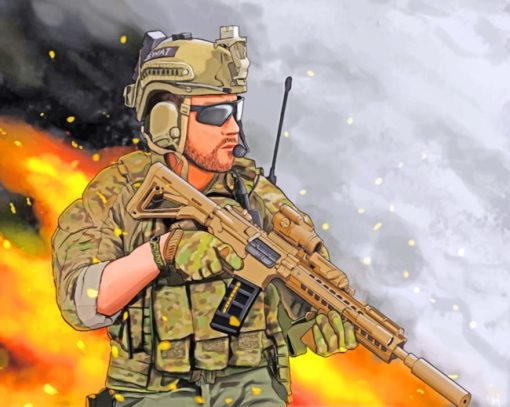 Military Man paint by numbers