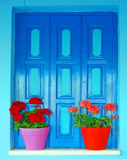 Plants Vase In Window paint by numbers