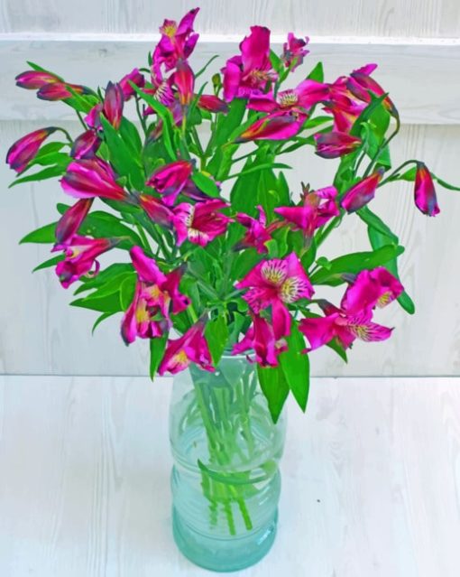Purple Alstroemeria paint by numbers