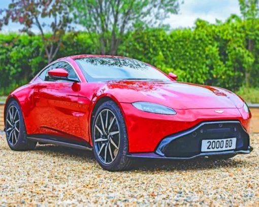 Red Aston Martin paint by numbers