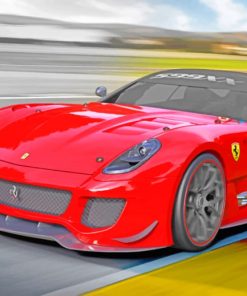 Red Ferrari 599xx paint by numbers