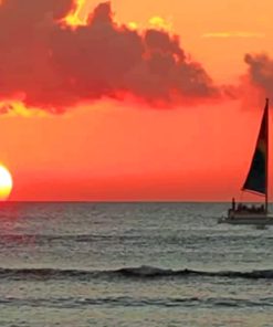 Sailboat Over Sunset paint by numbers