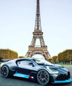 Sport Car In Eiffel Tower paint by numbers