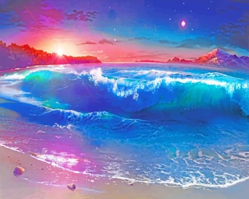 Sunset Fantasy Beach paint by numbers