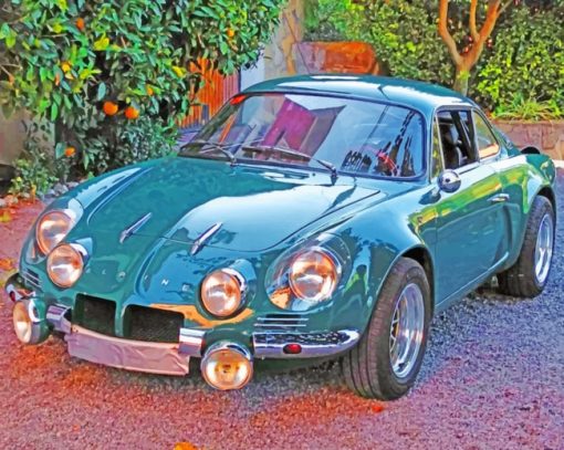 Vintage Green Alpine paint by numbers