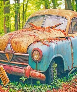 Vintage Rusty Car paint by numbers