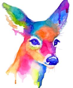 Watercolor Deer paint by numbers