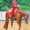 Western Girl On Horse paint by numbers
