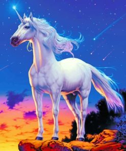 White Unicorn paint by numbers