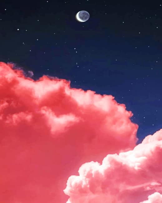aesthetic Pink Clouds paint by numbers