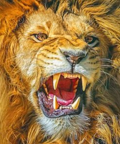 Angry Lion paint by numbers