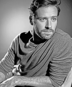 Armie Hammer Black And White paint by numbers