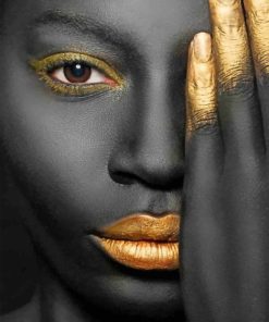 Black And Gold Face paint by numbers