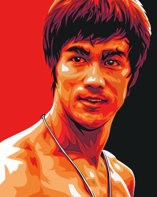 Bruce Lee Vector Art - Paint By Numbers - Canvas Paint by numbers