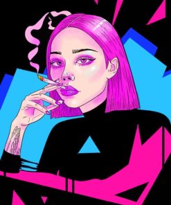Cartoon Stoner Girl paint by numbers